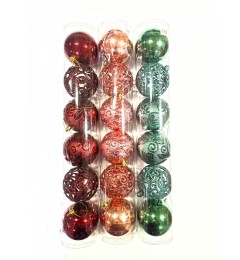 Տոնածառի խաղալիք 11սմ նախշերով