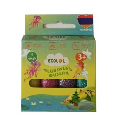 Պլաստիլին Ecolol 4 գույն փայլով