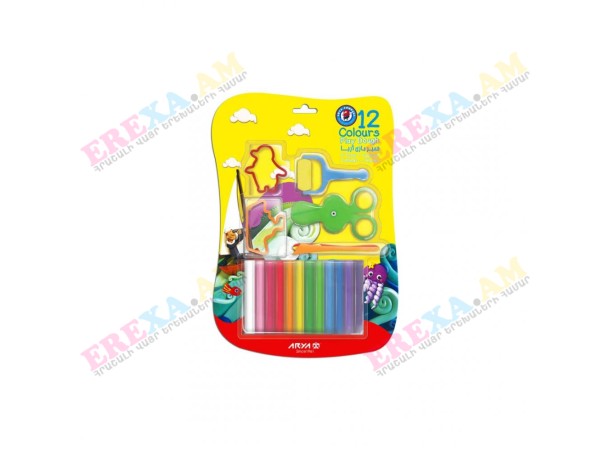 Պլաստիլին 12 գույն հավաքածույով