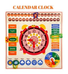 Փայտե օրացույց ժամացույցով