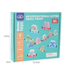 Փայտե խաղալիք գնացք տառերով