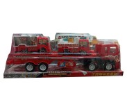 Խաղալիք թրեյլեր հրշեջ մեքենաներով